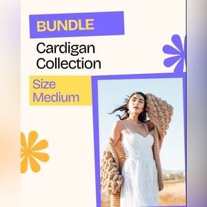 Cardigan Bundle Size Medium Open Front Long